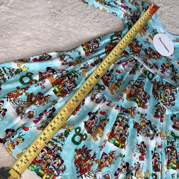 NWT Showstoppers Disney Christmas Bamboo Twirl Dress 4T Mickey Minnie Mouse - Picture 5 of 8